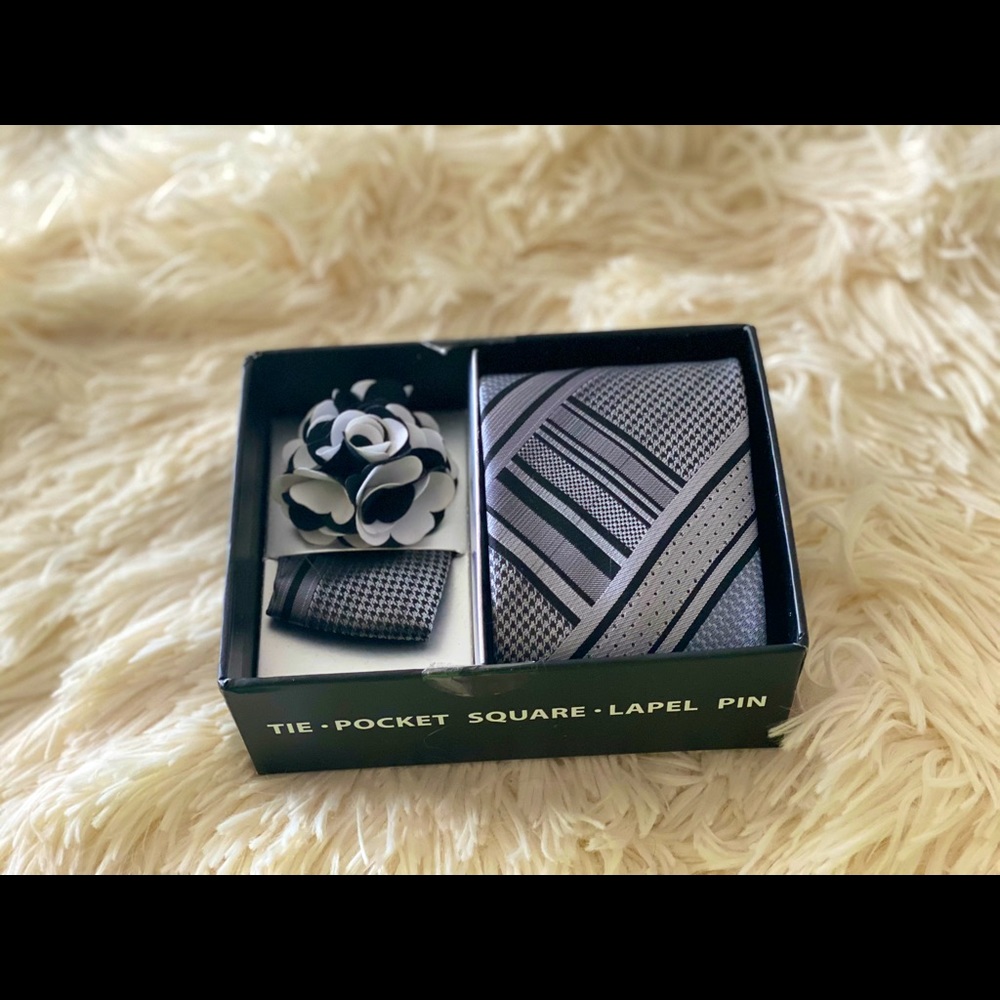 Stacy Adams Tie, Pocket Square, Lapel Pin